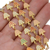 1 Meter Stainless Steel Mushroom Colorful Enamel Chain DIY Jewelry