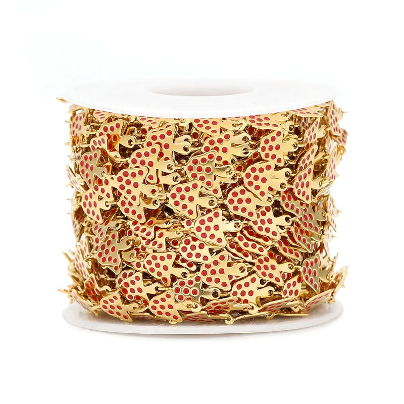 1 Meter Stainless Steel Mushroom Colorful Enamel Chain DIY Jewelry