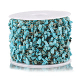 1 Meter Turquoise Gemstone Stainless Steel Chains for DIY Jewelry Making