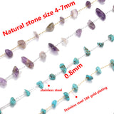 1 Meter Turquoise Gemstone Stainless Steel Chains for DIY Jewelry Making