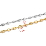 1 Meter Pig Nose Chain Coffee Bean Beads Link Chain for Bracelets Necklace