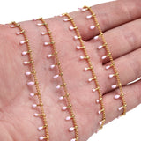1 Meter Stainless Steel Pink Enamel Chains DIY Jewelry Supplies