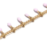 1 Meter Stainless Steel Pink Enamel Chains DIY Jewelry Supplies