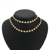 1 Meter Stainless Steel Pink Enamel Flower Chains DIY Jewelry Necklace