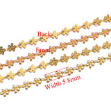 1 Meter Stainless Steel Pink Enamel Flower Chains DIY Jewelry Necklace