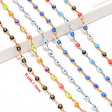 1 Meter Stainless Steel Plastic Beads Turkey Eyes Charms Oval Link Chains