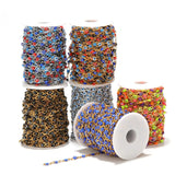 1 Meter Stainless Steel Plastic Beads Turkey Eyes Charms Oval Link Chains
