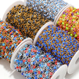 1 Meter Stainless Steel Plastic Beads Turkey Eyes Charms Oval Link Chains