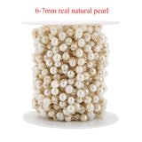 1 Meter Stainless Steel Pearl Beaded Chains DIY Jewelry Findings