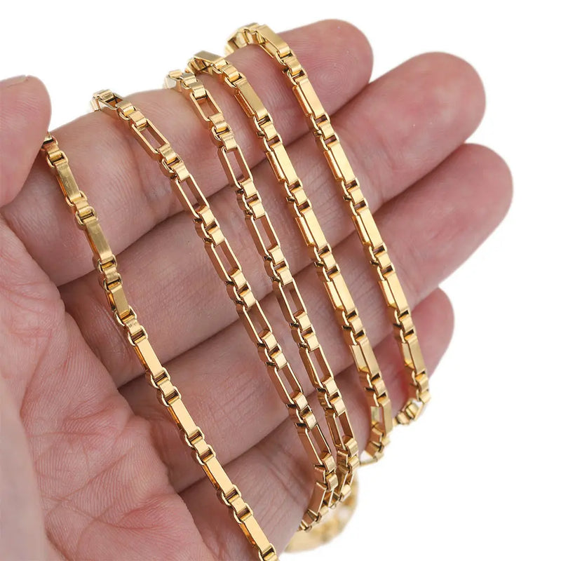 1 Meter Stainless Steel Rectangle Box Chains Long Oval Link Chain