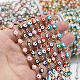 1 Meter Stainless Steel Turkey Eyes Enamel Chains DIY Jewelry Supplies