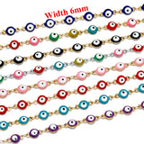 1 Meter Stainless Steel Turkey Eyes Enamel Chains DIY Jewelry Supplies
