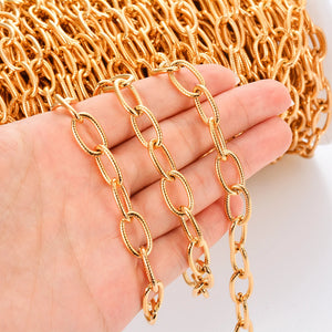 1 Meter Golden Stainless Steel Metal Chain DIY Necklace Jewelry Supplies