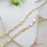1M Width 1.7MM High Champagne Plated Brass Necklace Chains