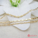 1M Width 1.7MM High Champagne Plated Brass Necklace Chains