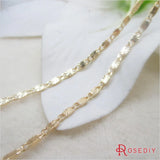 1M Width 1.7MM High Champagne Plated Brass Necklace Chains