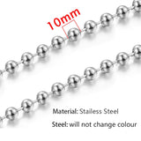 1 Meter 10mm Stainless Steel Ball Beads Chains Bracelet Supplies