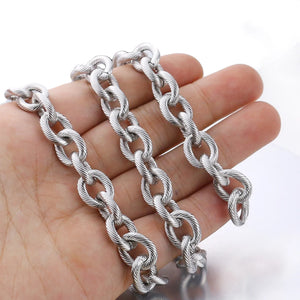 12mm Stainless Steel Cable Chain Bulk Heavy Circle Dull Textured Chains