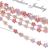 1m 5.8mm SS Enamel Flower Daisy Chain DIY Jewelry Anklet Bracelet Crafts