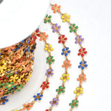 1m 5.8mm SS Enamel Flower Daisy Chain DIY Jewelry Anklet Bracelet Crafts