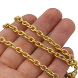 1m 5mm Stainless Steel Embossing Chunky Chains for Punk Rock Jewelry Making