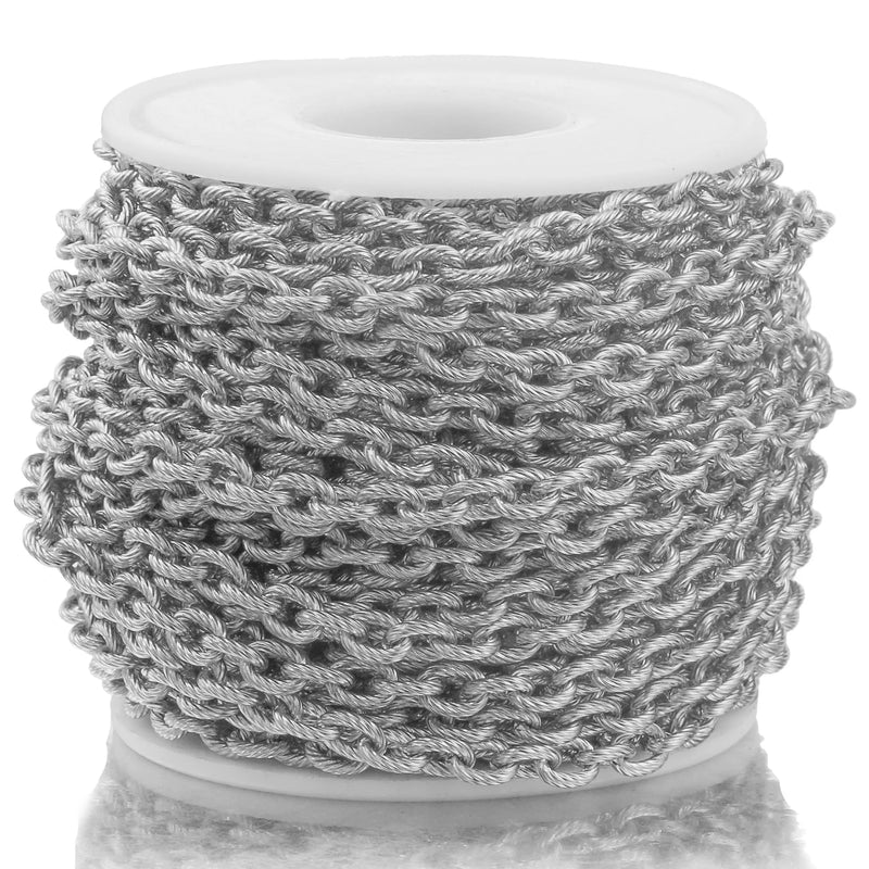 1m 5mm Stainless Steel Embossing Chunky Chains for Punk Rock Jewelry Making