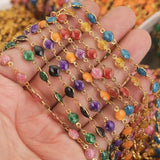 6mm Stainless Steel Enamel Powder Roll Link Chain Necklace