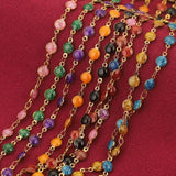 6mm Stainless Steel Enamel Powder Roll Link Chain Necklace
