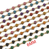 6mm Stainless Steel Enamel Powder Roll Link Chain Necklace