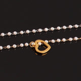 70" Beaded Chain Pearl Stainless Steel Necklace DIY Jewelry