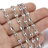 1 Meter Coffee Bean Chains Stainless Steel Pig Nose Chains Bracelet