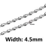 1 Meter Coffee Bean Chains Stainless Steel Pig Nose Chains Bracelet