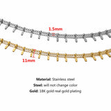 Stainless Steel Leaf Chains Necklace Component for DIY Bracelet Anklets