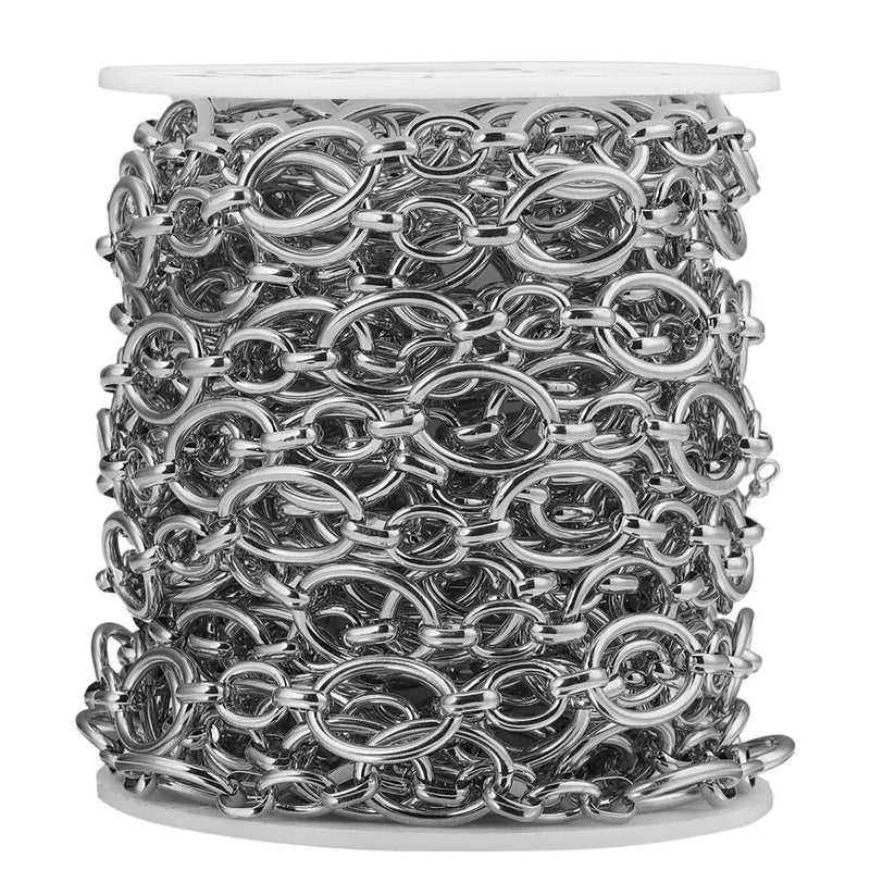 304 Stainless Steel Oval Cable Chain for Jewelry Making Supplies 1 Meters