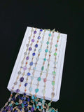 Natural Stones Jewelry Colorful CZ Necklace Link Chain
