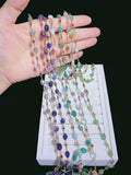 Natural Stones Jewelry Colorful CZ Necklace Link Chain