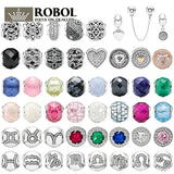 925 Sterling Silver Charm Beads with Carved Ladies Jewelry for DIY Bracelet