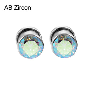 Surgical Steel Crystal Zircon Ear Flesh Tunnel Body Piercing Jewelry