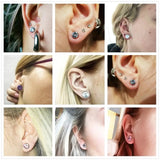 Surgical Steel Crystal Zircon Ear Flesh Tunnel Body Piercing Jewelry