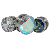 Surgical Steel Crystal Zircon Ear Flesh Tunnel Body Piercing Jewelry