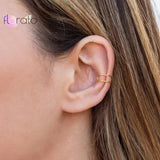 925 Silver Double Layer Ear Cuff for Women Clip-On Earrings
