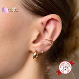 925 Silver Double Layer Ear Cuff for Women Clip-On Earrings
