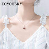 925 Sterling Silver Pendant Necklace Women Tassel Garnet Dream Catcher Crystal