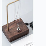 925 Sterling Silver Pendant Necklace Women Tassel Garnet Dream Catcher Crystal