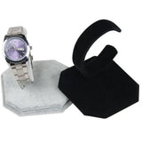 Gray Velvet C-Shaped Jewelry Bracelet Bangle Watch Cabinet Display Stand
