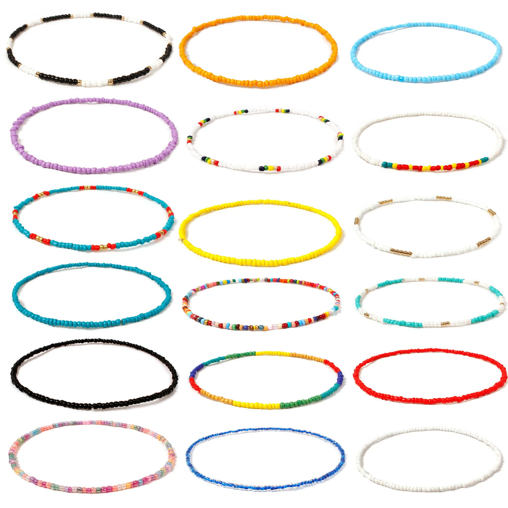 Doreen Box Beaded Necklace Colorful Glass Beaded Necklace 40cm Summer Jewelry