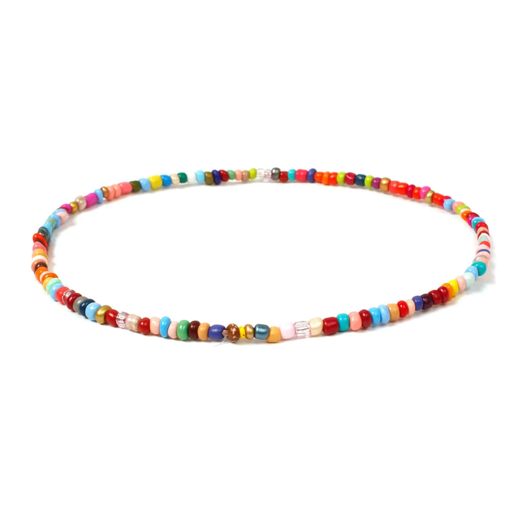 Doreen Box Beaded Necklace Colorful Glass Beaded Necklace 40cm Summer Jewelry