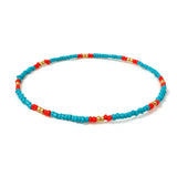 Doreen Box Beaded Necklace Colorful Glass Beaded Necklace 40cm Summer Jewelry