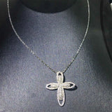 Elegant Cubic Zirconia Cross Pendant Necklace