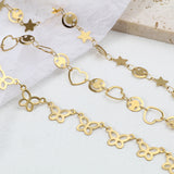 Heart Moon Stainless Steel Anklet Bracelet for Women
